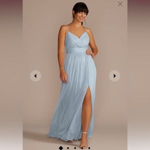 David’s Bridal Bridesmaid Dress- Dusty Blue
